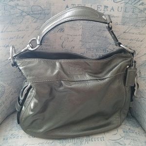 Coach Pewter Leather Slouch Style Purse